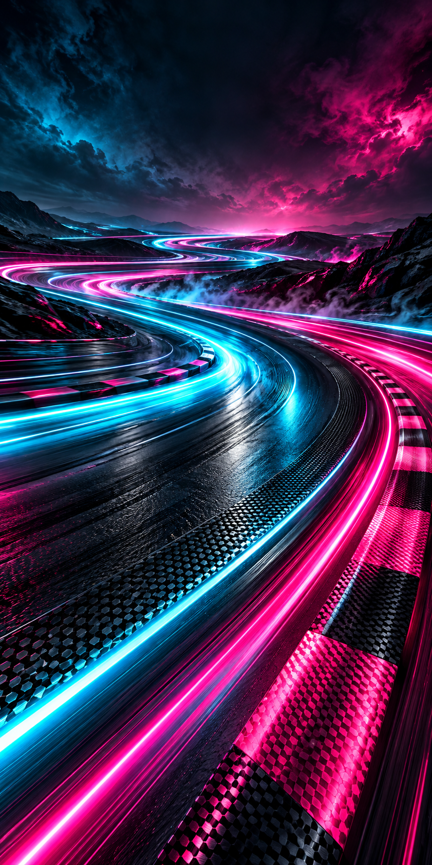 Neon Circuit Racer hole-free artwork