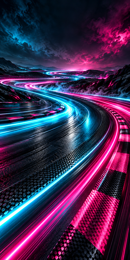 Neon Circuit Racer hole-free artwork