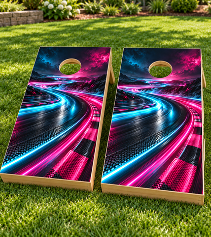 Neon Circuit Racer matching board mockup; boards not included