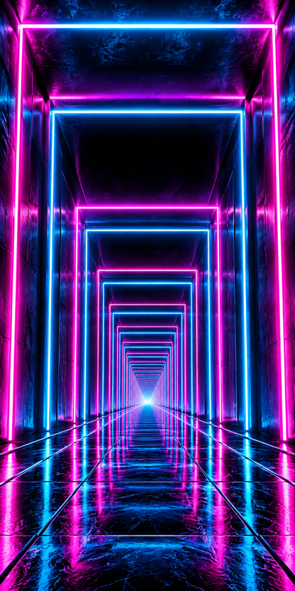Neon Infinity Frames cornhole wrap hole-free artwork