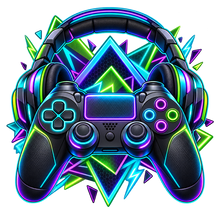 Neon Level Up Gaming standalone decal only