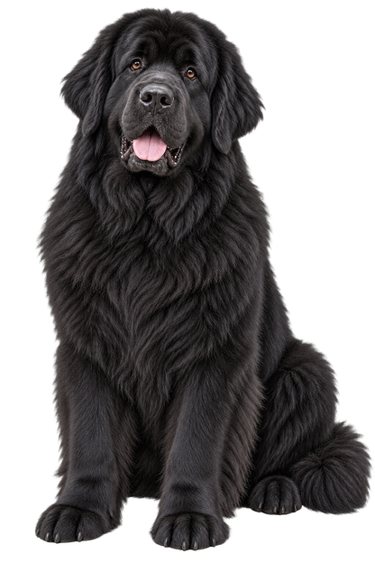 Newfoundland realistic full body contour cut dog decal artwork