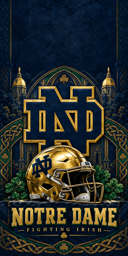 Notre Dame Golden Tradition Cornhole Board Wraps — complete artwork with no hole or placement marker