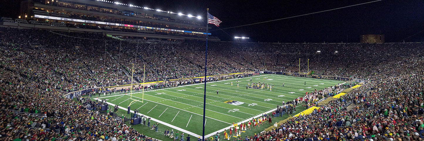 Notre Dame Football Stadium at Night Wall Mural