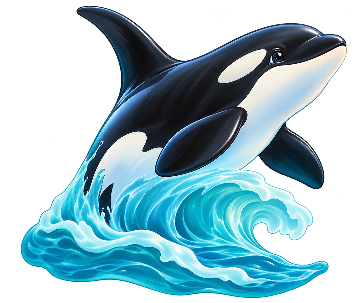 Ocean Orca Splash standalone decal only