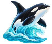 Ocean Orca Splash standalone decal only