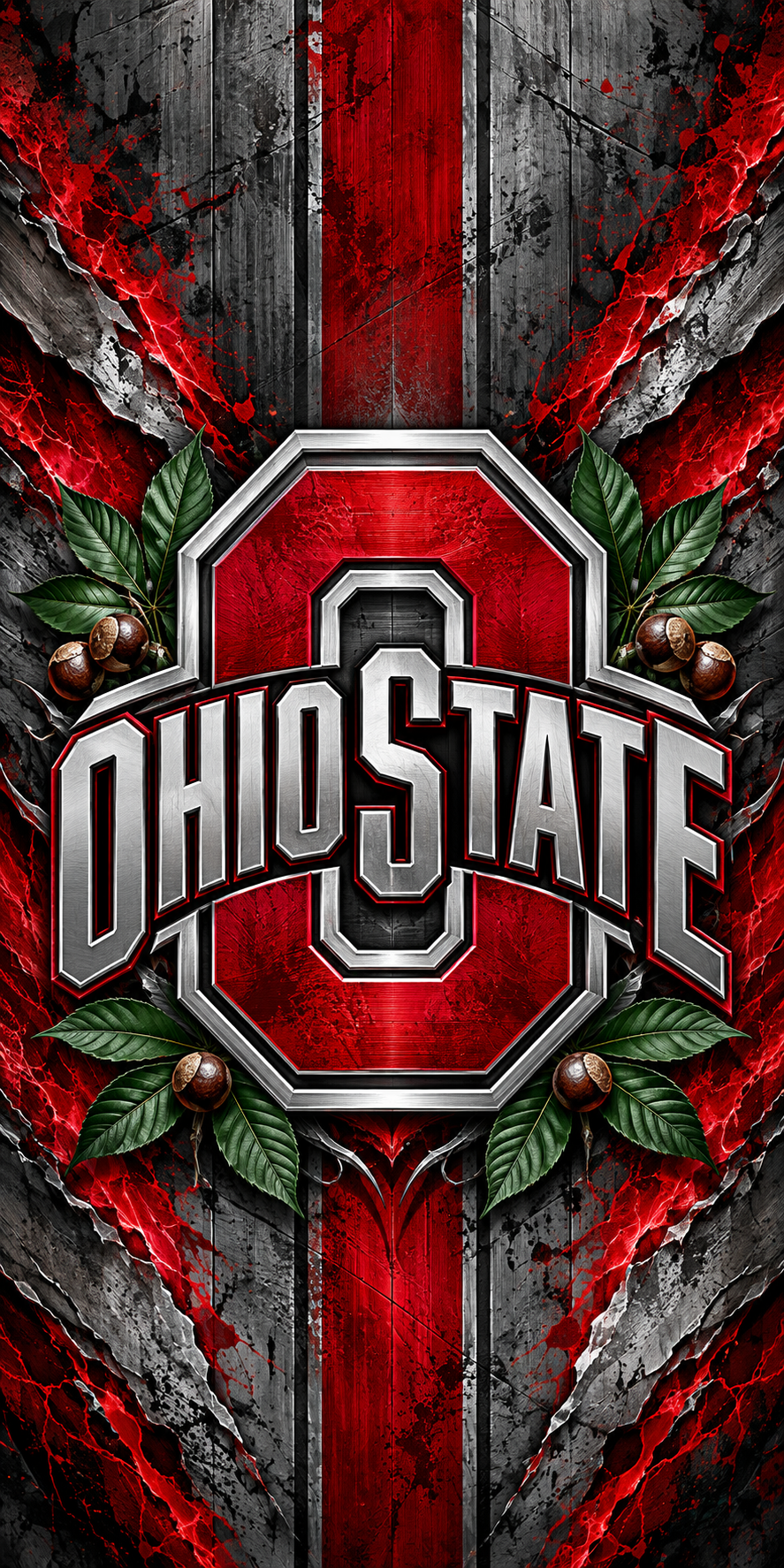 Ohio State Buckeye Steel Cornhole Board Wraps — complete artwork with no hole or placement marker