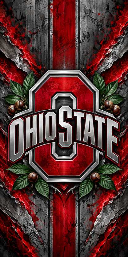 Ohio State Buckeye Steel Cornhole Board Wraps — complete artwork with no hole or placement marker