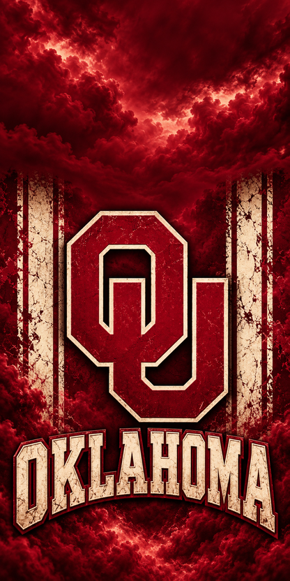 Oklahoma Sooner Storm cornhole wrap complete artwork without hole