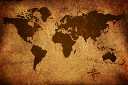 Old World Map Wallpaper Wall Mural Vintage Sepia Large proof