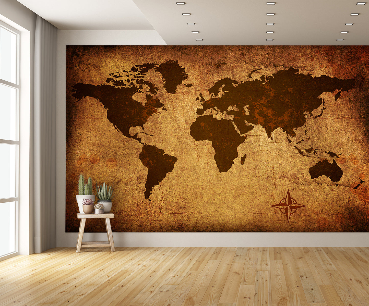 Old World Map Wallpaper Wall Mural Vintage Sepia Large extra room