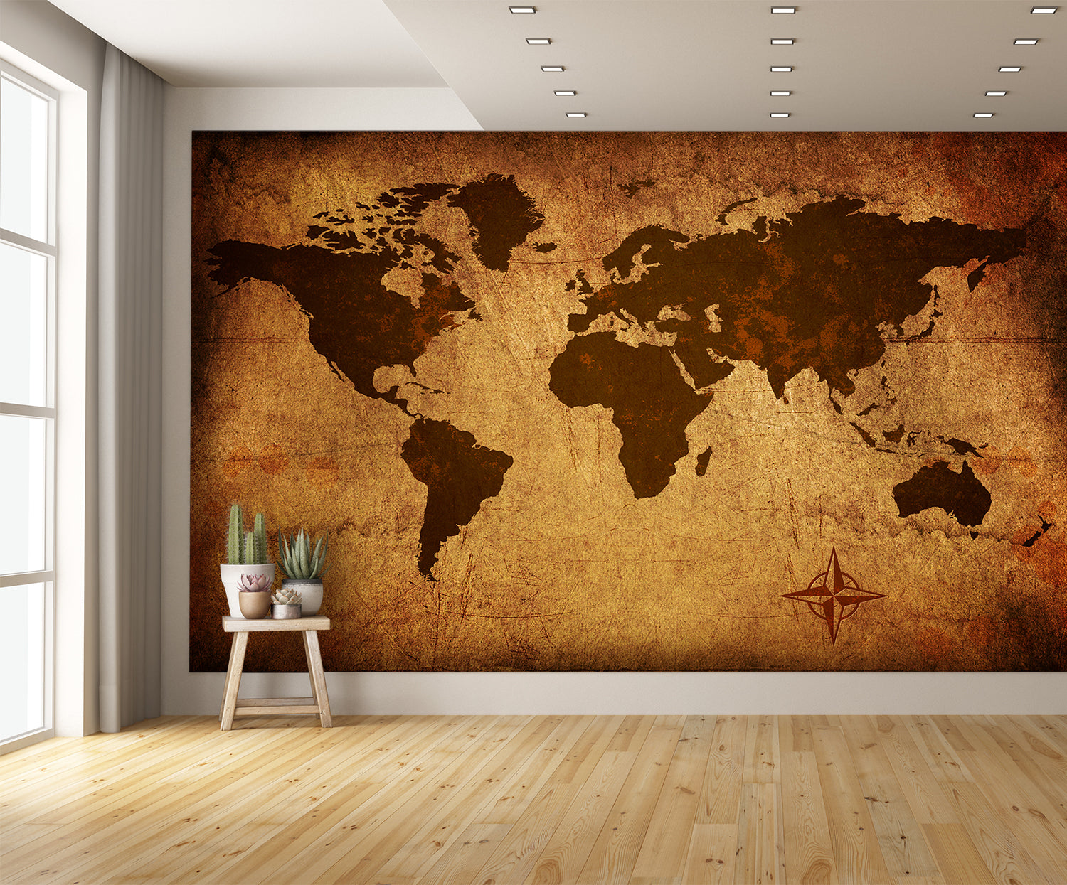Old World Map Wallpaper Wall Mural Vintage Sepia Large extra room