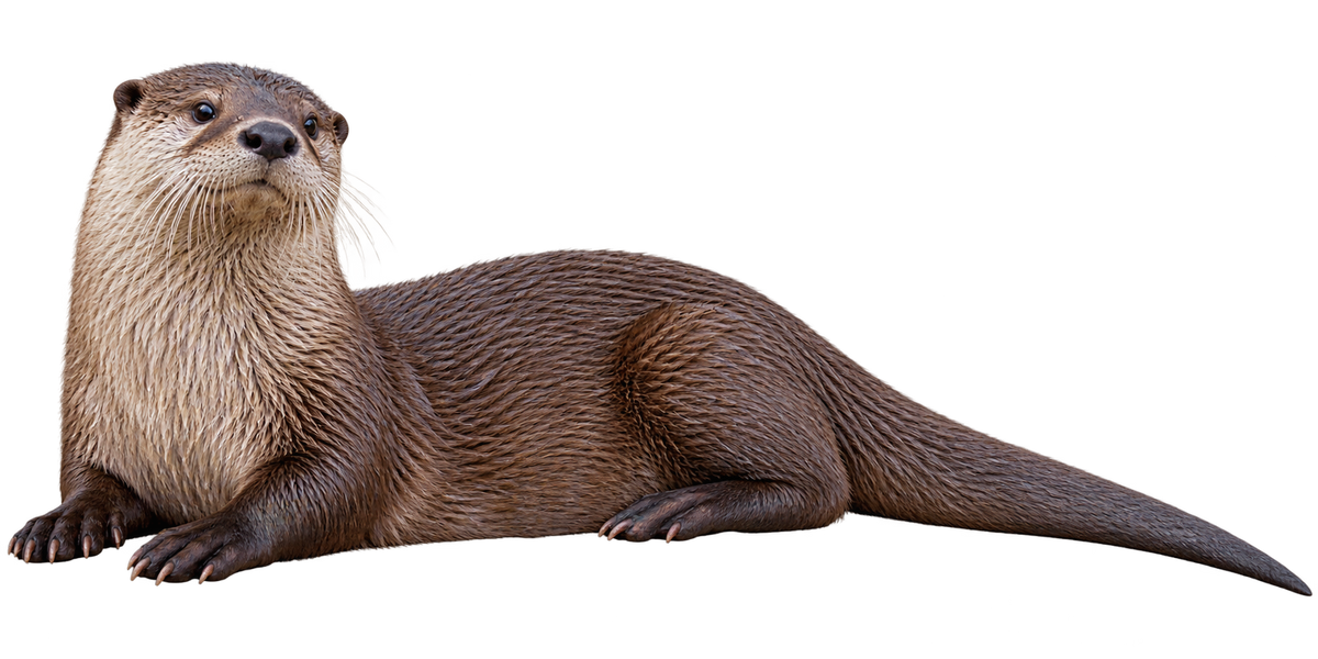 River Otter Realistic Large Wall Decal transparent artwork