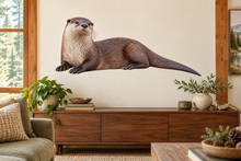 otter wildlife wall decal room mockup, illustrative size