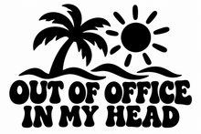 OUT OF OFFICE IN MY HEAD flat artwork shown in black