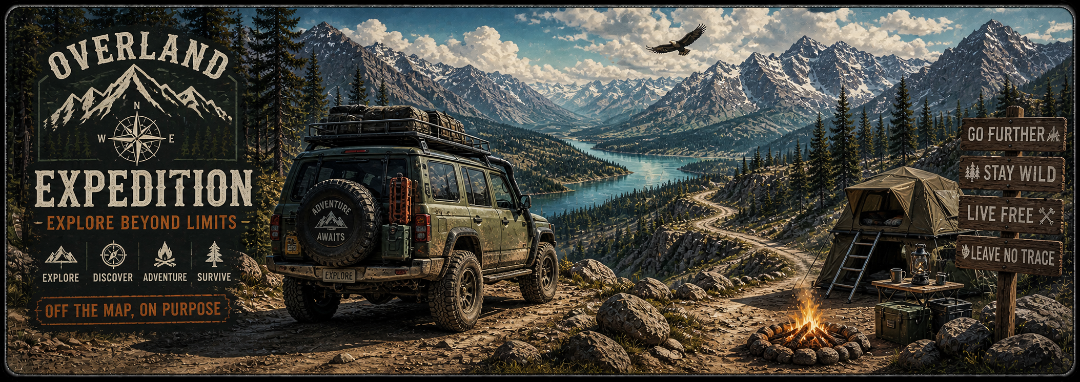 Overland Off-Road Expedition Desk Mat