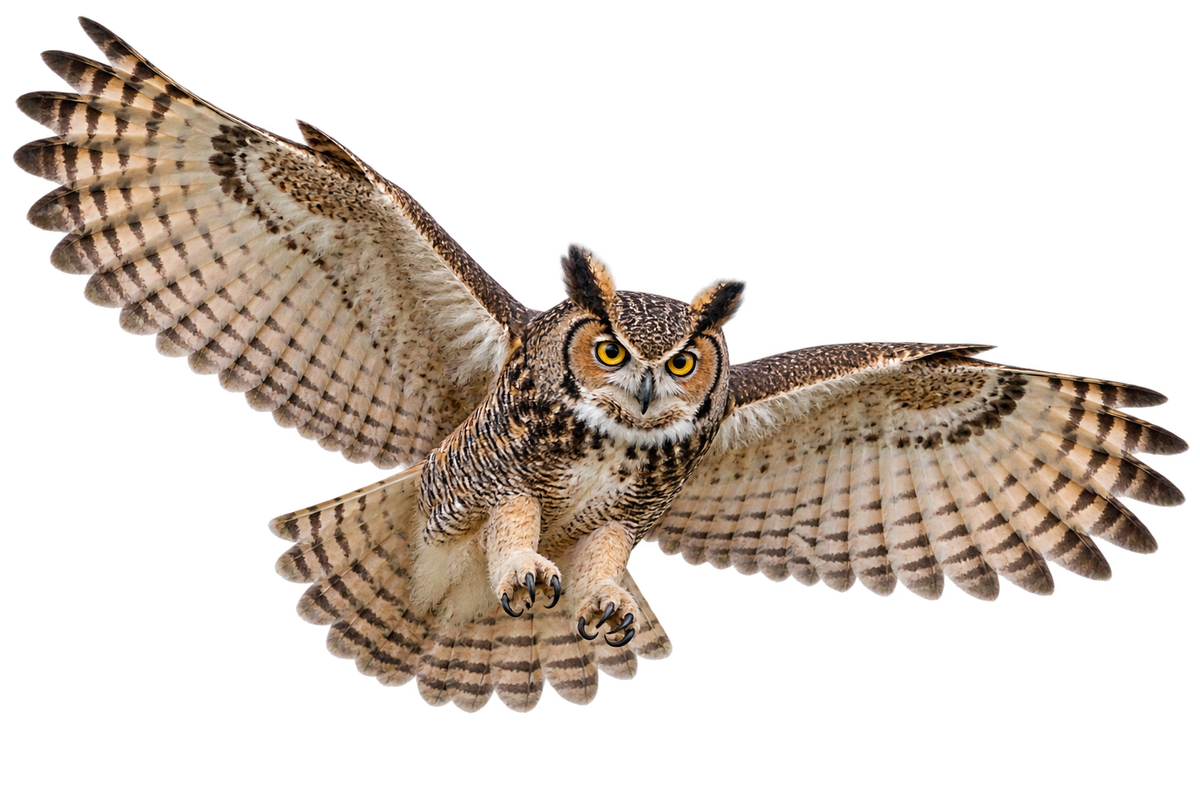 Great Horned Owl Realistic Large Wall Decal transparent artwork