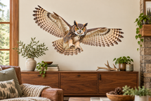 owl wildlife wall decal room mockup, illustrative size