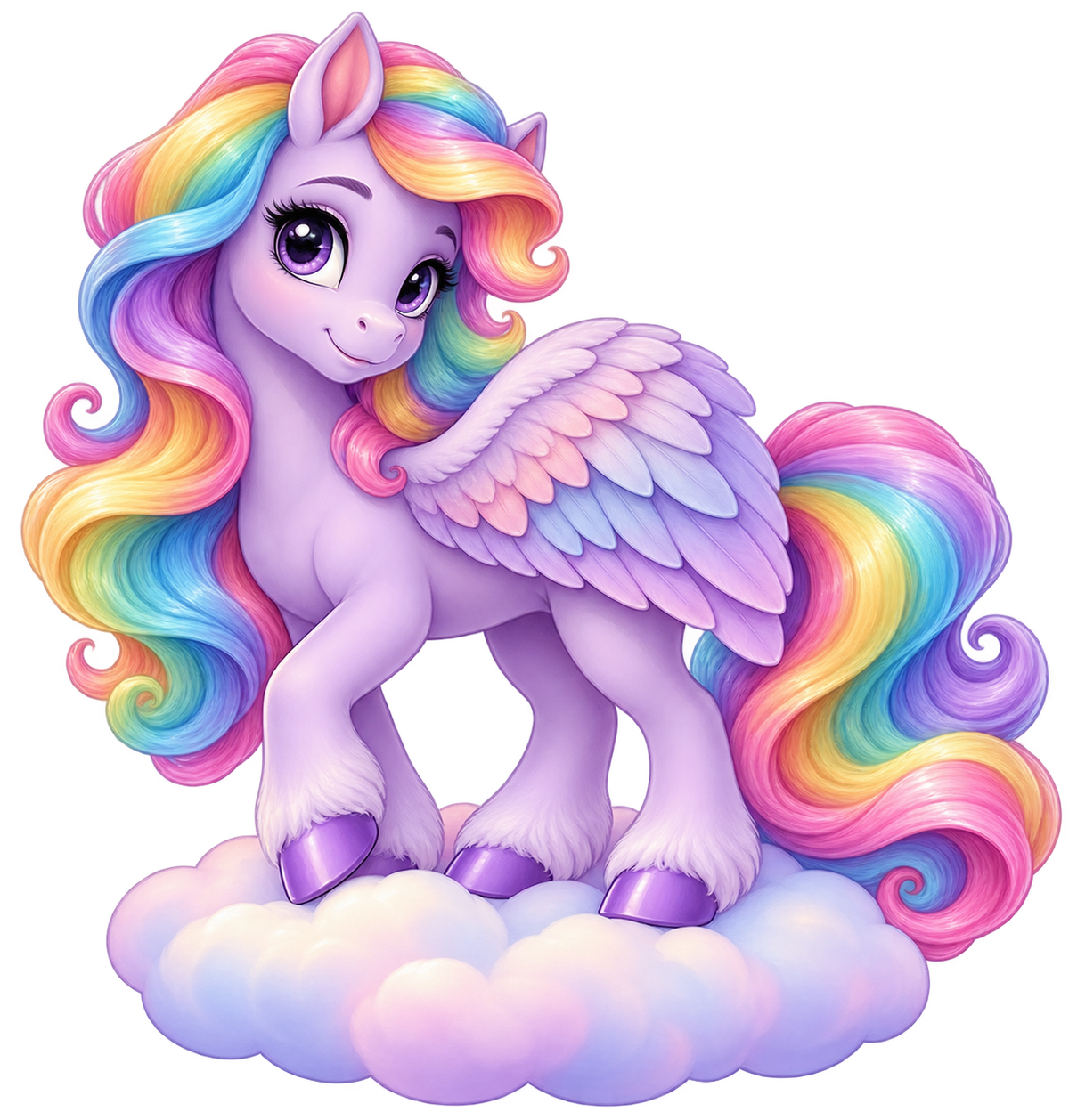 Pastel Rainbow Pegasus standalone decal only