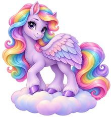 Pastel Rainbow Pegasus standalone decal only