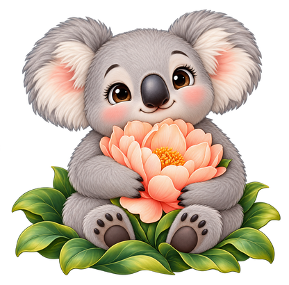 Peach Blossom Koala standalone decal only