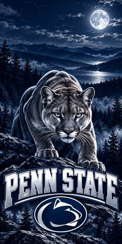 Penn State Nittany Midnight Cornhole Board Wraps — complete artwork with no hole or placement marker