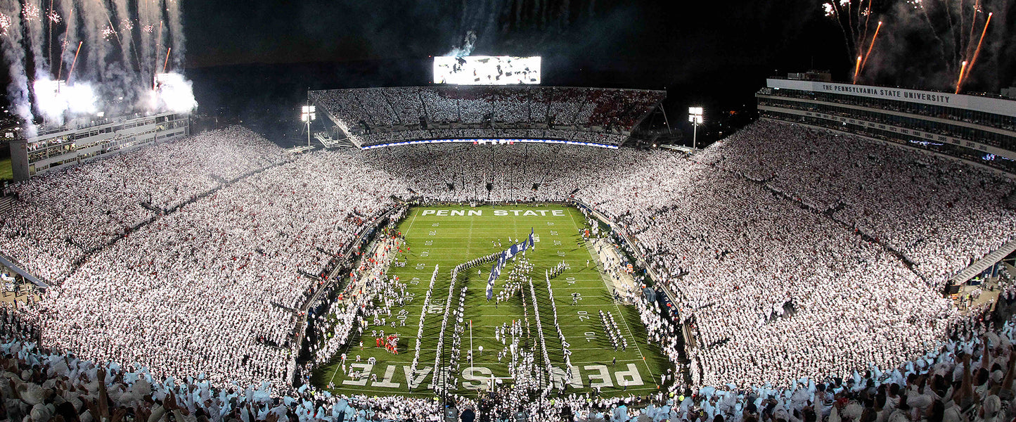 Penn State Beaver Football Stadium Design 1 White Out Night Wall Mural
