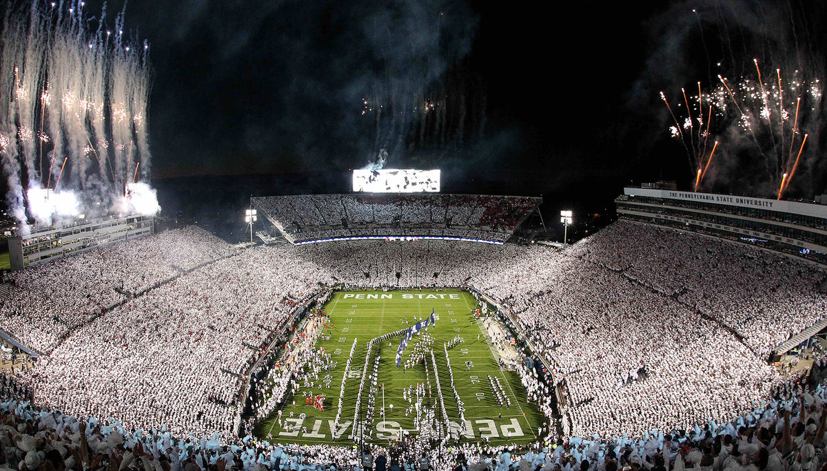 Penn State Beaver Football Stadium Design 1 White Out Night Wall Mural