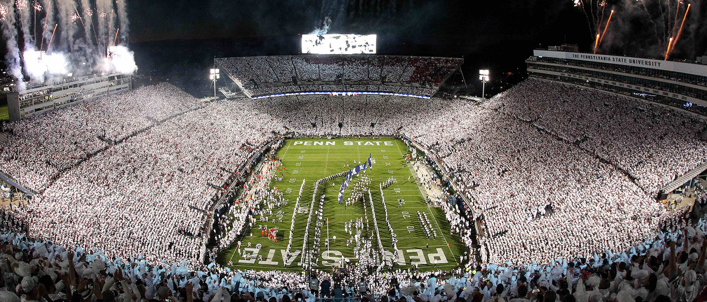 Penn State Beaver Football Stadium Design 1 White Out Night Wall Mural