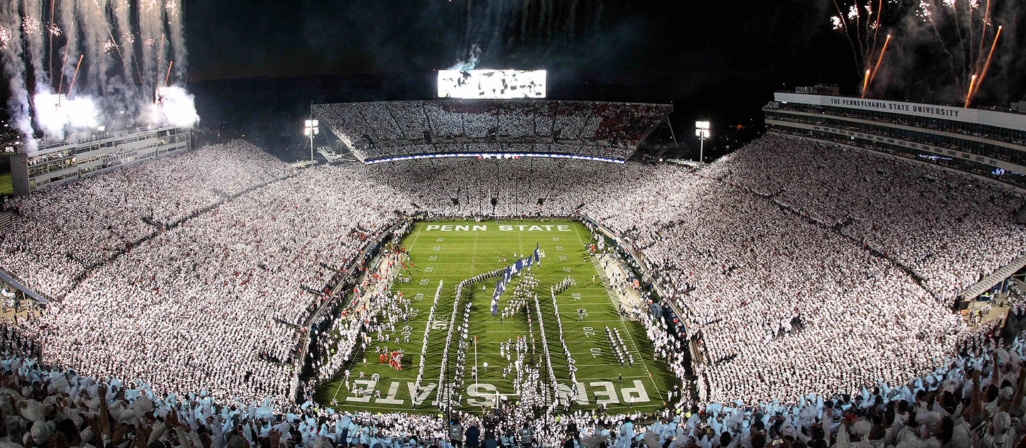 Penn State Beaver Football Stadium Design 1 White Out Night Wall Mural