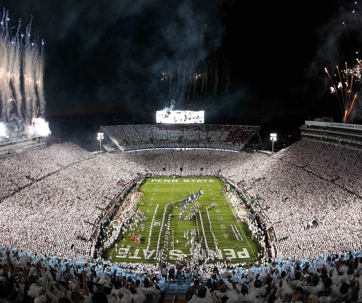 Penn State Beaver Football Stadium Design 1 White Out Night Wall Mural