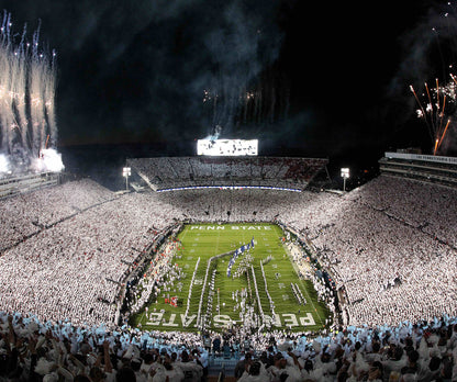 Penn State Beaver Football Stadium Design 1 White Out Night Wall Mural