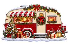 Peppermint Christmas Camper standalone decal only