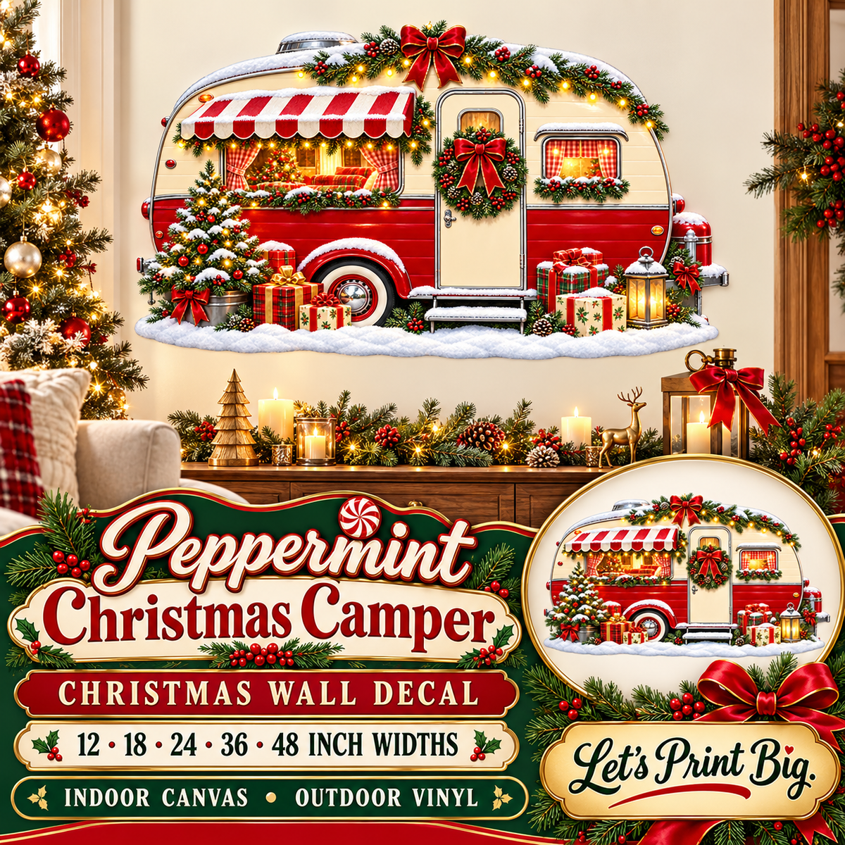 Peppermint Christmas Camper summary – 12 to 48 inch widths
