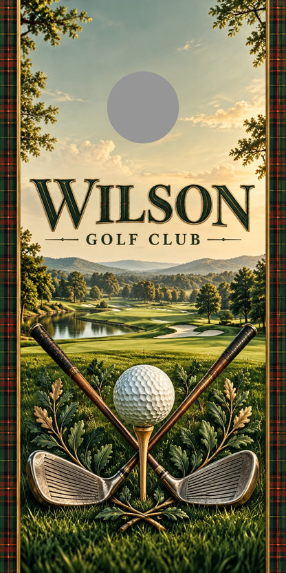 Fairway Club Personalized Golf Cornhole Board Wraps — gray hole-position preview