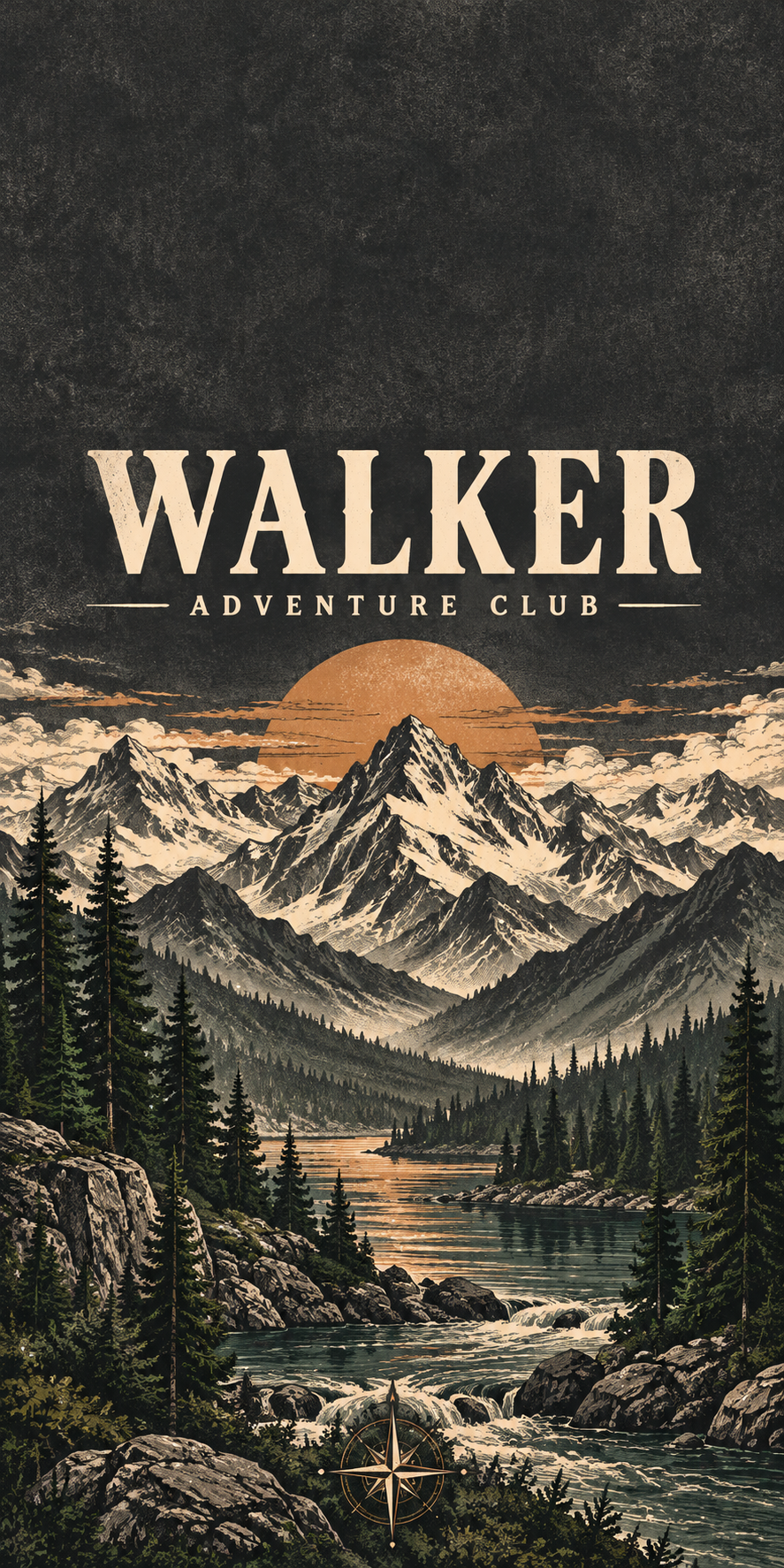 Mountain Adventure Personalized Cornhole Board Wraps — sample name artwork without hole