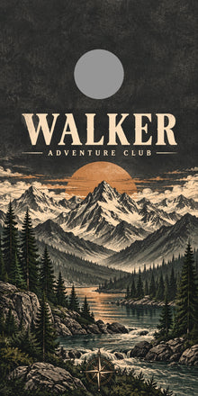 Mountain Adventure Personalized Cornhole Board Wraps — gray hole-position preview