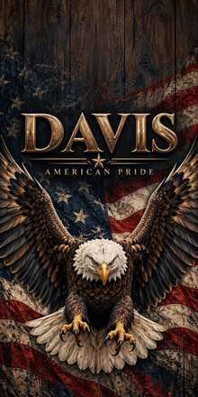 Heritage Eagle Personalized Patriotic Cornhole Board Wraps — sample name artwork without hole