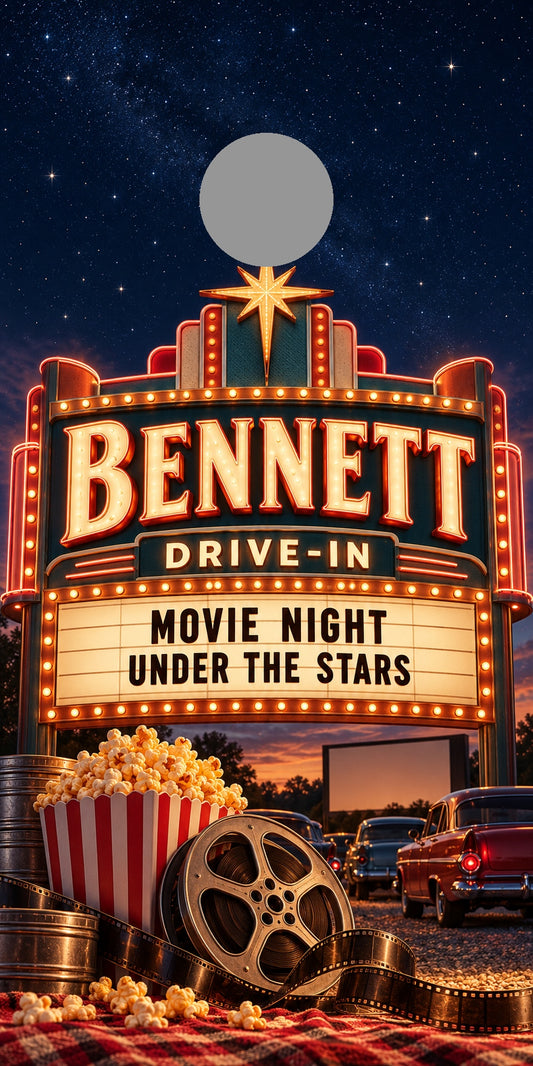 Backyard Drive-In Personalized Movie Night Cornhole Board Wraps — gray hole-position guide