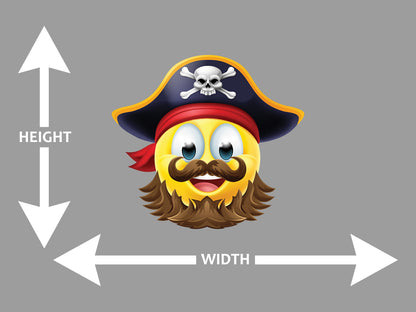 Pirate Emotion Cartoon Face Wall Art Decal