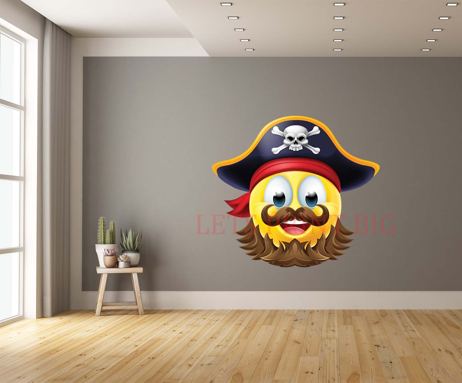 Pirate Emotion Cartoon Face Wall Art Decal