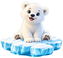 Polar Bear Snow Day standalone decal only