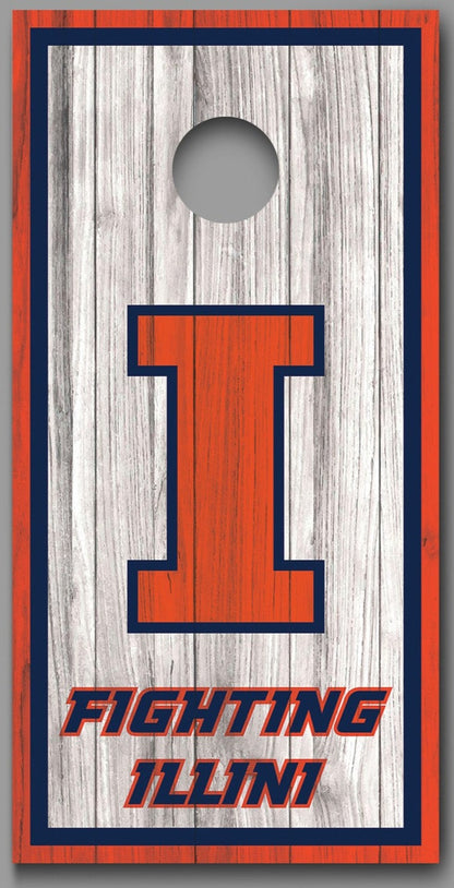 Fighting Illini Cornhole Board Decal Wraps