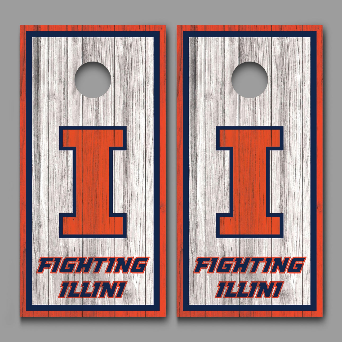 Fighting Illini Cornhole Board Decal Wraps