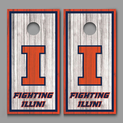 Fighting Illini Cornhole Board Decal Wraps