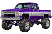 Purple & Silver Classic Lifted Truck Contour Cut Decal – Indoor or Outdoor transparent artwork