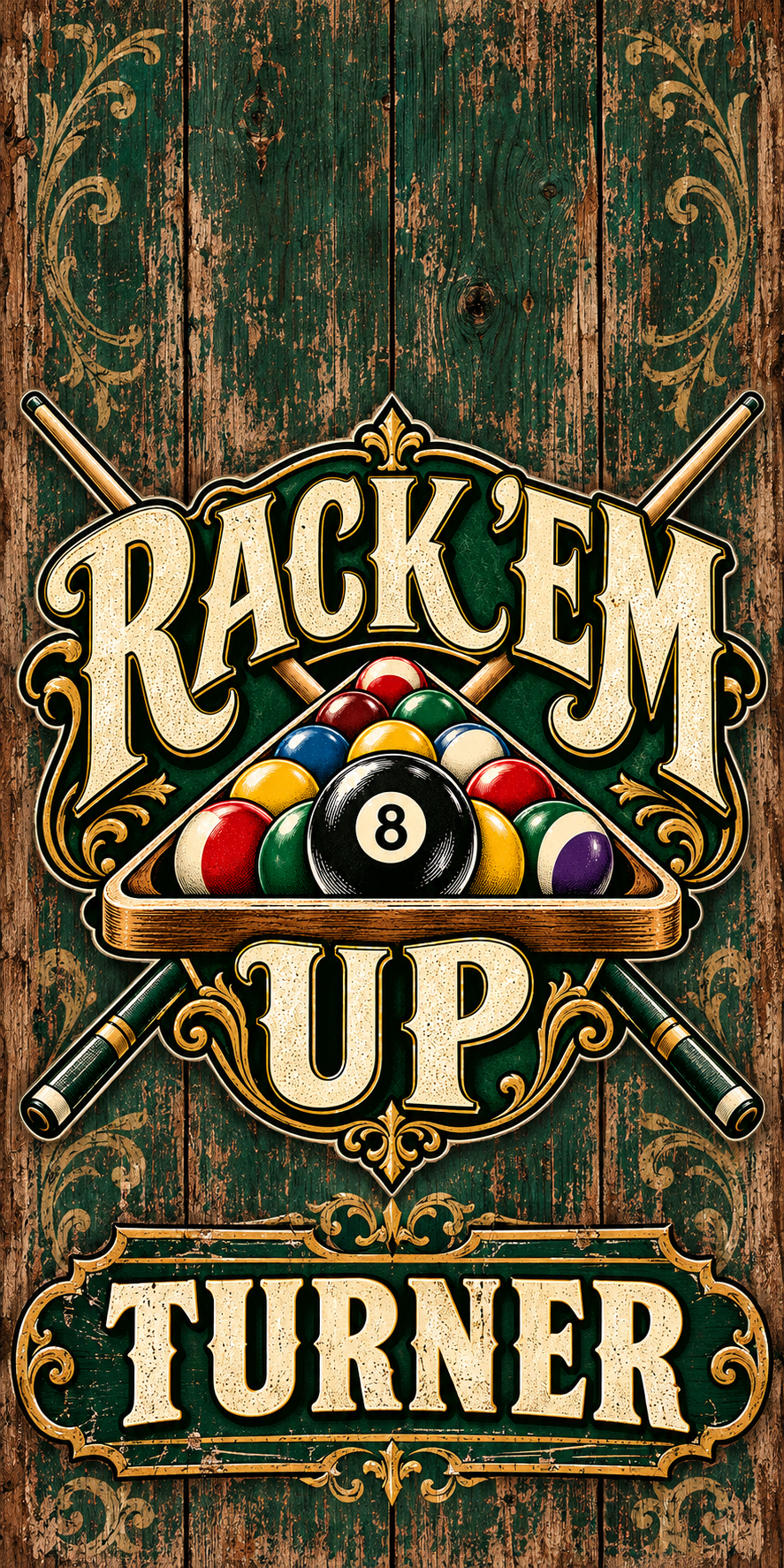 Rack Em Up personalized cornhole wraps - flat