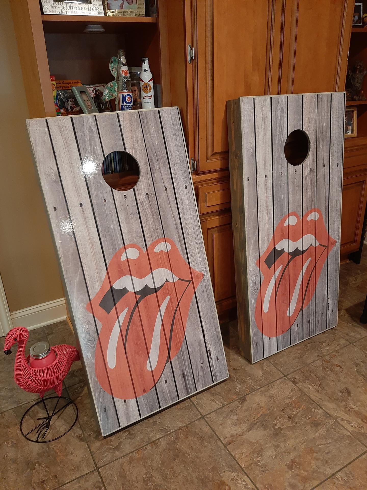 Rolling Stones Cornhole Board Decal Wraps