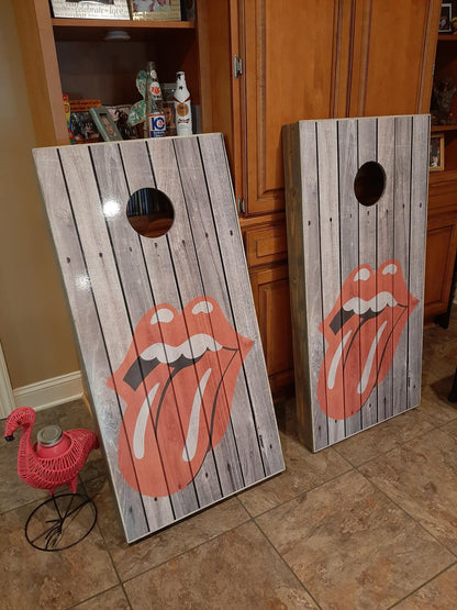 Rolling Stones Cornhole Board Decal Wraps