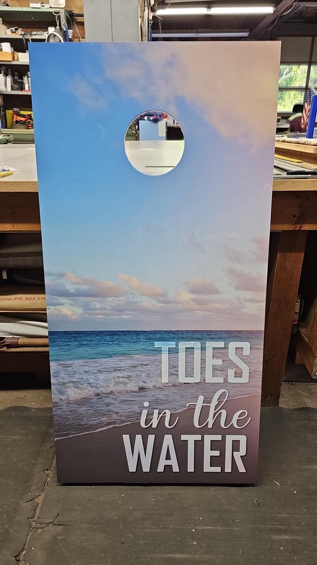 Toes in the Water, Ass in the Sand Combo Corn Hole Decal Wrap